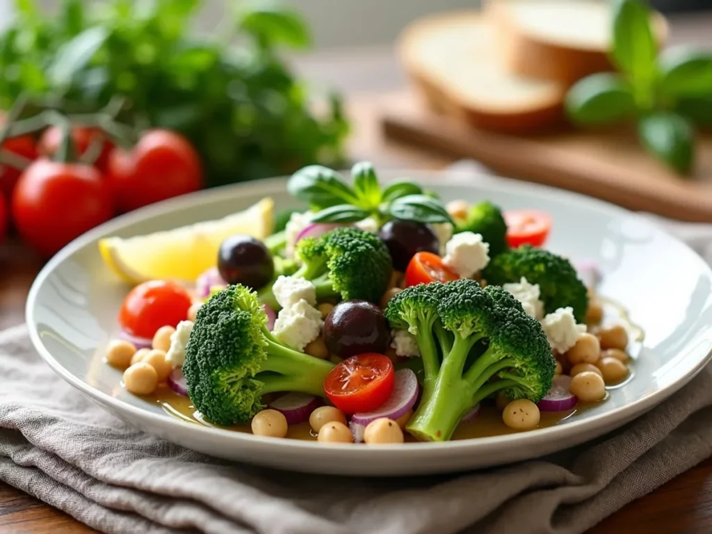 Italian Broccoli Salad served on a plate