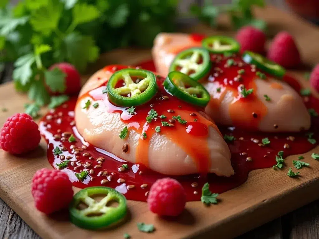 Ingredients for Jalapeño Raspberry Chicken