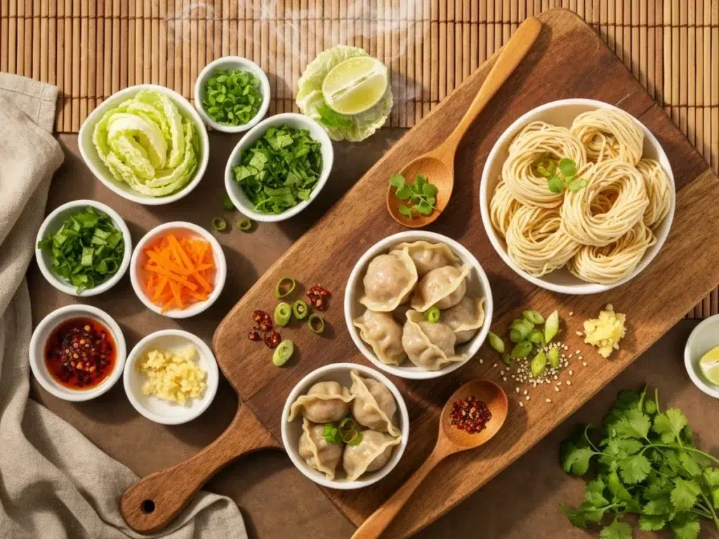 Ingredients for Potsticker Noodle Bowl