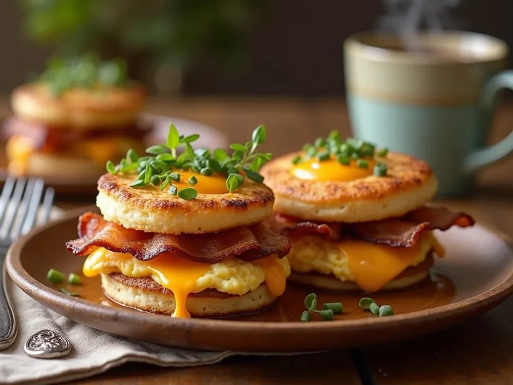 Protein McGriddle Breakfast Muffins served on a plate