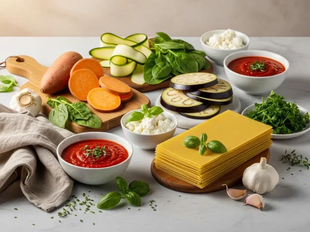 Ingredients for Vegetable Lasagna with Sweet Potato