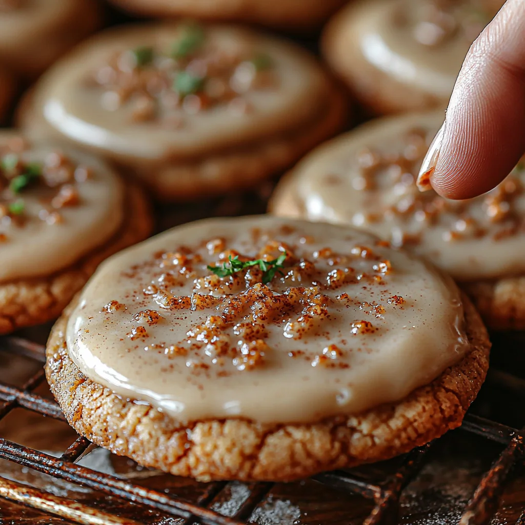 Cinnamon Brown Butter Cookies with golden edges and a rich buttery glaze, topped with cinnamon sugar