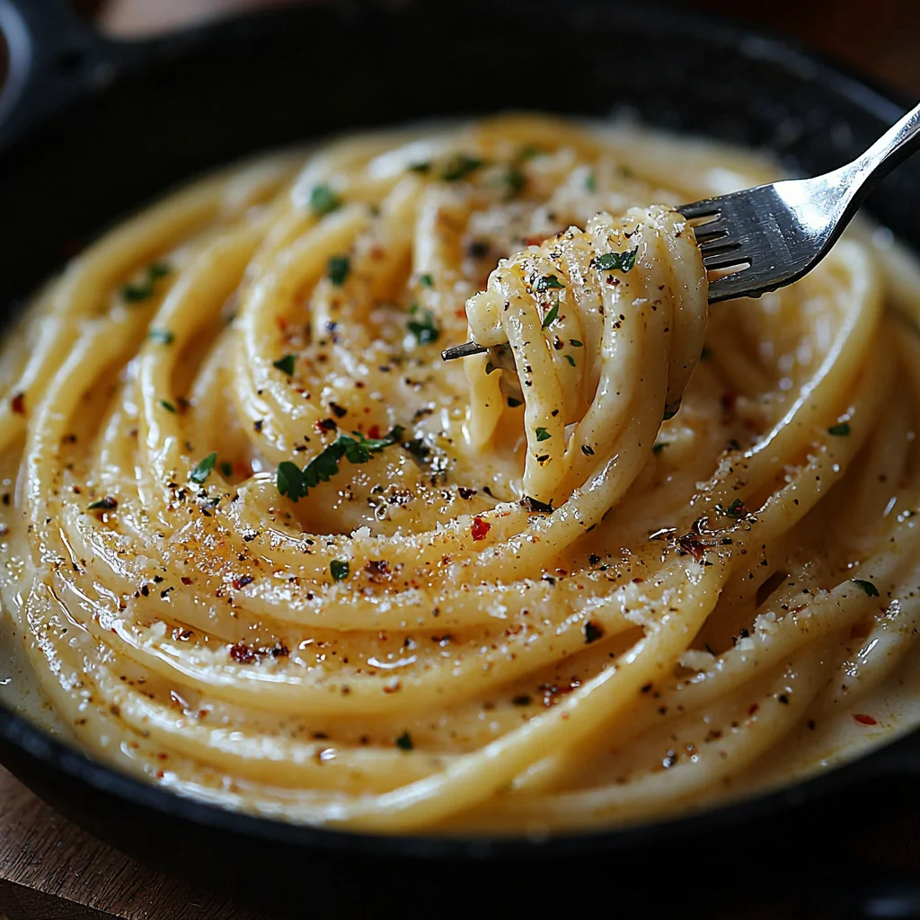 Cowboy butter pasta with creamy sauce, golden roasted edges, and fresh herbs on top