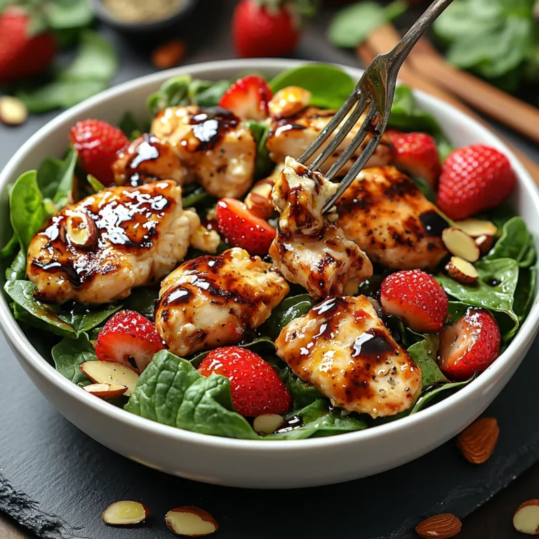 Strawberry Spinach Salad with Chicken, showcasing vibrant colors and fresh textures