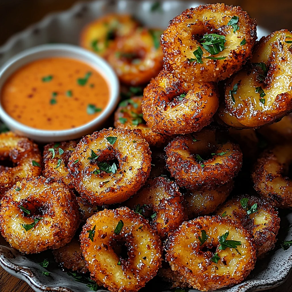 Crispy Fried Banana Peppers with creamy sauce and fresh herbs in a white baking dish