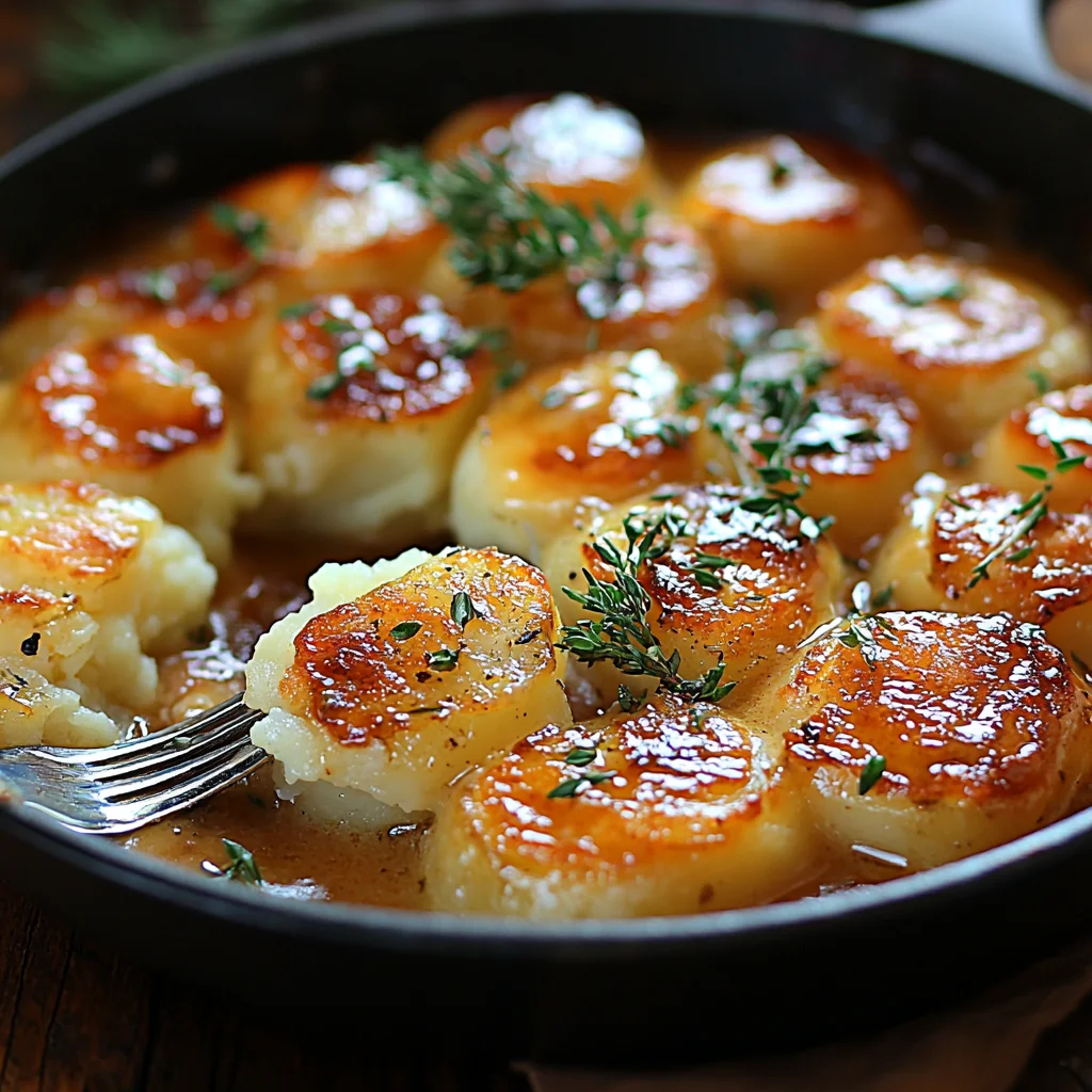 Crispy Smashed Potatoes with golden edges, creamy sauce, fresh herbs, and rich textures
