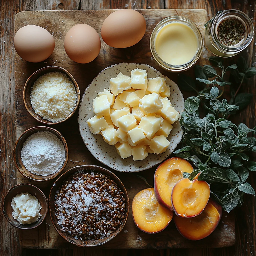juicy peaches and brown sugar topping bubbling in golden cake batter