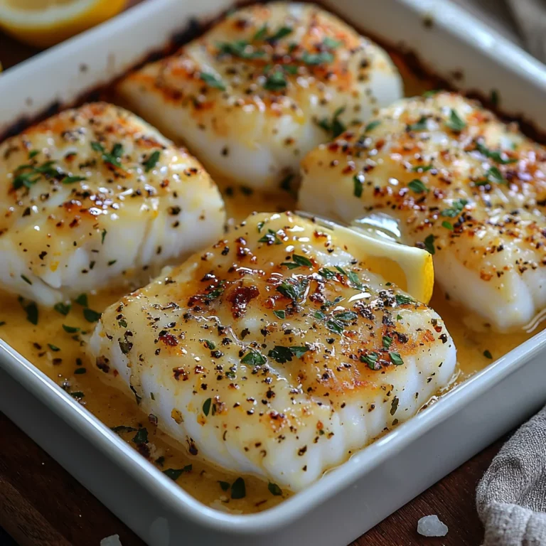 Lemon Butter Baked Cod recipe beautifully plated