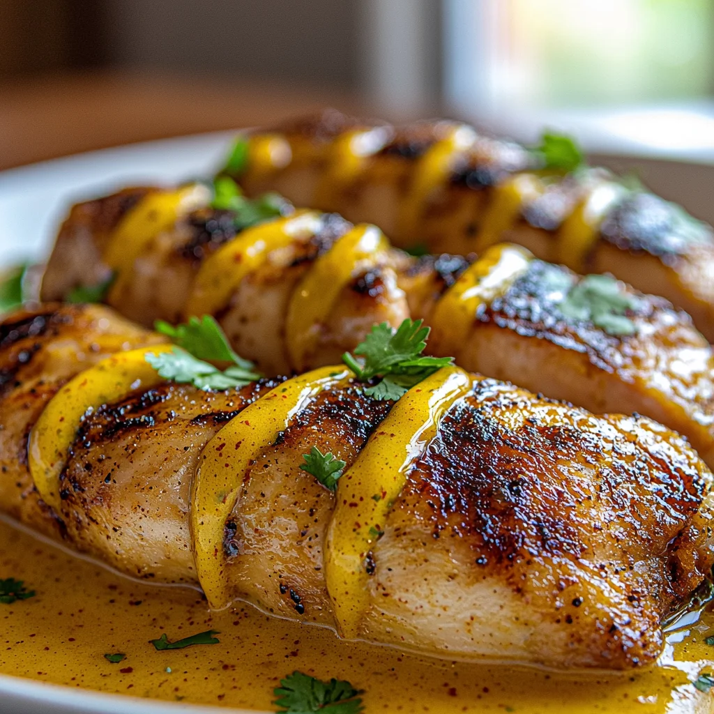 golden Peruvian chicken amarillo with creamy yellow sauce coating tender meat and potatoes, fresh cilantro garnish