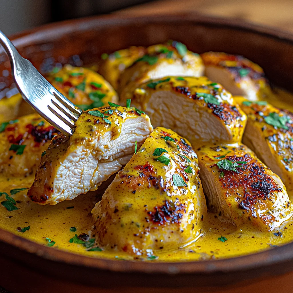 Peruvian chicken amarillo with golden potatoes in creamy yellow sauce, fresh cilantro garnish
