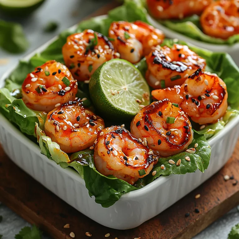 shrimp lettuce wraps with glossy garlic butter sauce, fresh herbs, and crisp lettuce leaves