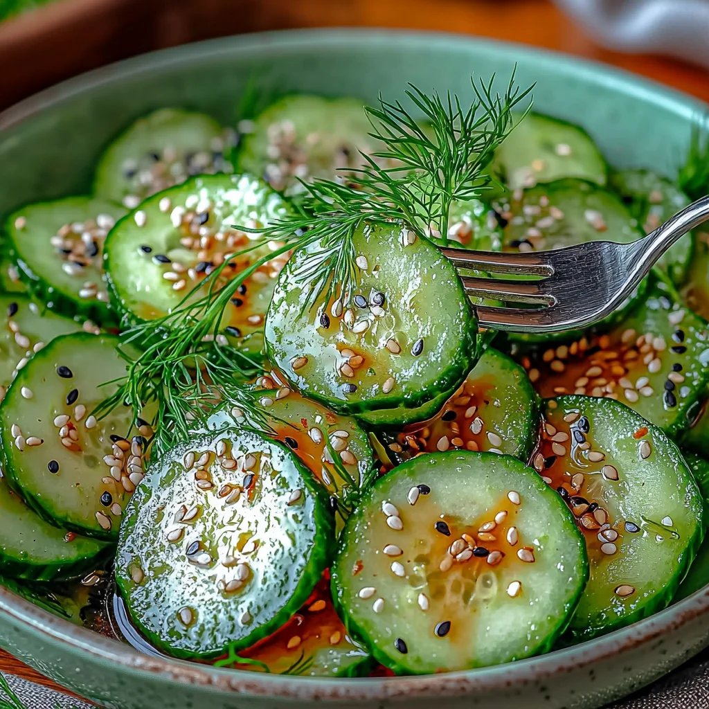 Summer Cucumber Salad for Weight Loss with creamy dressing and fresh herbs in a white ceramic dish